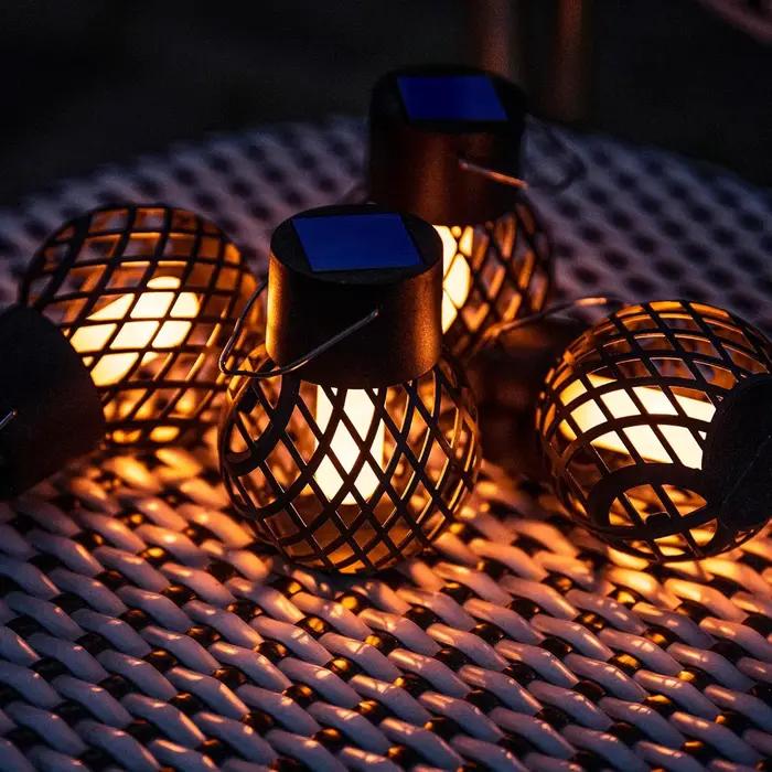 Lanterne solaire LED à effet de flamme pour l'extérieur, lampe de décoration de jardin étanche, lumi