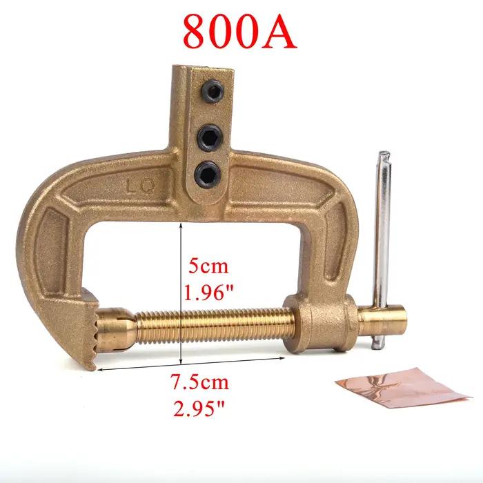 Pince de terre à vis en laiton de type C pour machine à souder plasma TIG/MIG/MMA, 500/600/800/1000A