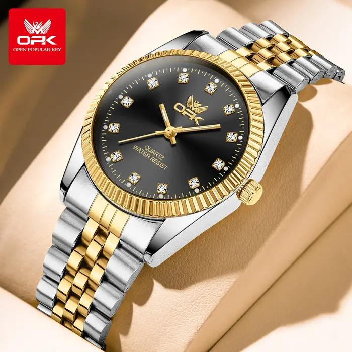 Montre homme OPK 6027 acier inoxydable quartz zirconium étanche automatique - Luxe abordable