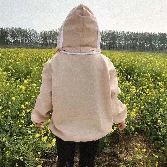 Chapeau respirant en maille avec fermeture éclair, vêtements anti-équation, poignets élastiques demi-corps, vêtements de protection contre les abeilles, matériau anti-déchirure, anti-piqûre