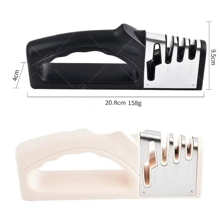 Aiguiseur de couteaux à 4 segments en carbure de tungstène pour une affûtage rapide et précise de couteaux et ciseaux pour cuisine professionnelles et amateurs