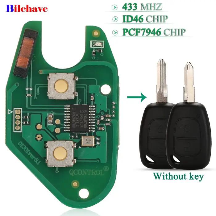 Jingyuqin pour Renault trafic maître Vivaro Movano Kangoo carte de clé à distance 433Mhz ASK ID46 PC