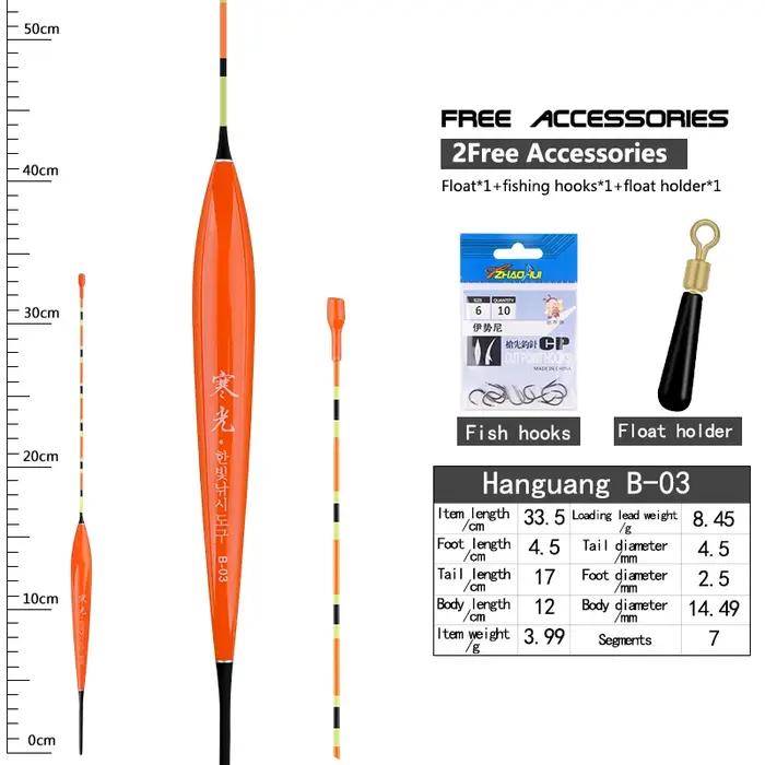 Bouée de pêche en bois Balsa 1 pièce, 1 sac de crochets + 1 support de bouée, flotteur en eau douce, matériel de Bobber