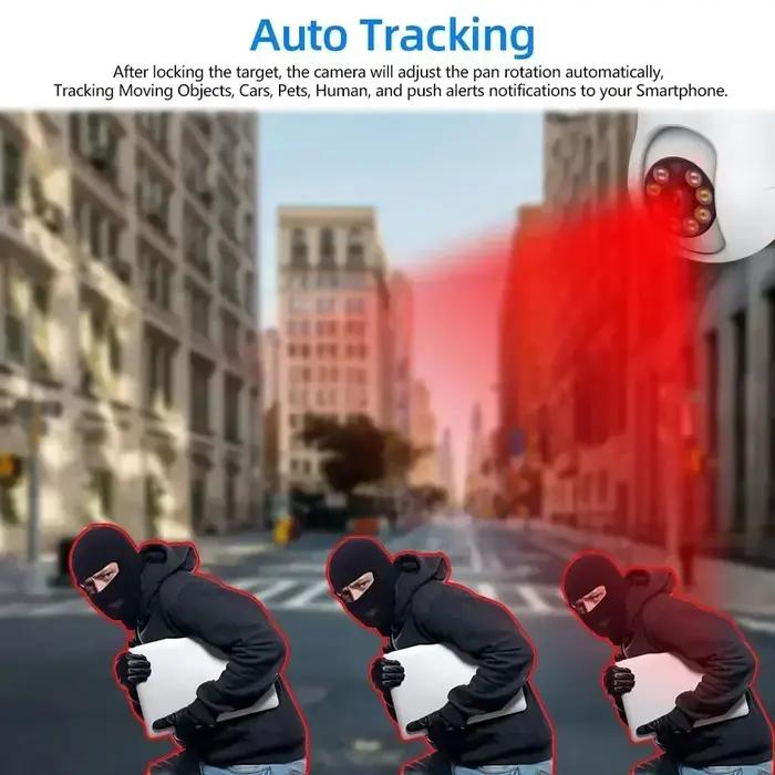 Caméra WiFi TUYA 5MP extérieure - Surveillance sécurité couleur nuit avec tracking IA et audio bidirectionnel