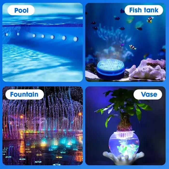 Lumière sous-marine Submersible 13LED mis à jour avec télécommande lumière de piscine sous-marine IP