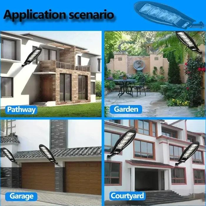 Réverbère solaire LED étanche pour jardin, applique murale, angle réglable, intégré, chaud, 10000mAh
