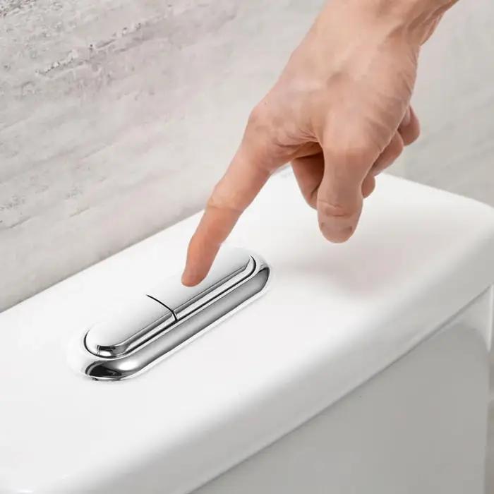 2 boutons de chasse d'eau double pour toilettes, bouton ovale pour chasse d'eau de toilettes, accessoire de réservoir WC, bouton-poussoir d'eau, DIY