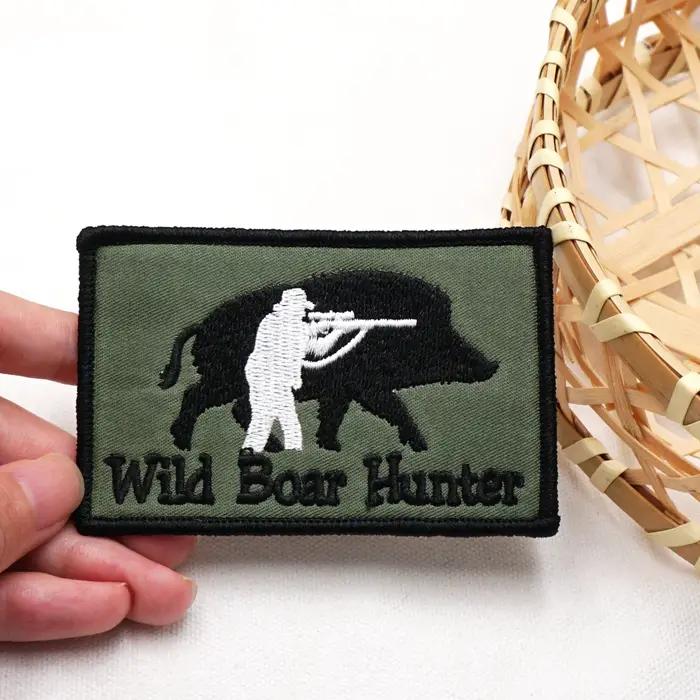 Patch brodé chasseur de sangliers