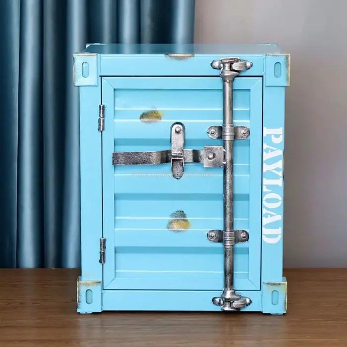 Armoire de chevet créative et rétro, petite table basse de rangement, conteneur à vent industriel