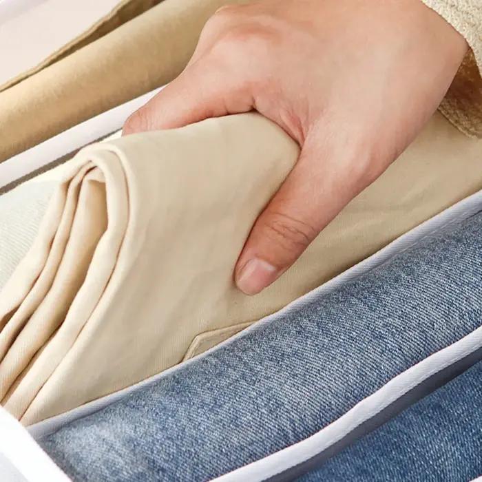 Boîte de rangement pour jeans à 7 grilles, placard, garde-robe, compartiments pour vêtements, tiroir