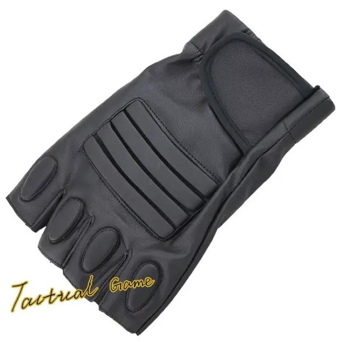 Gants tactiques russes demi-doigts cuir Storm pour chasse tir sportif protection renforcée
