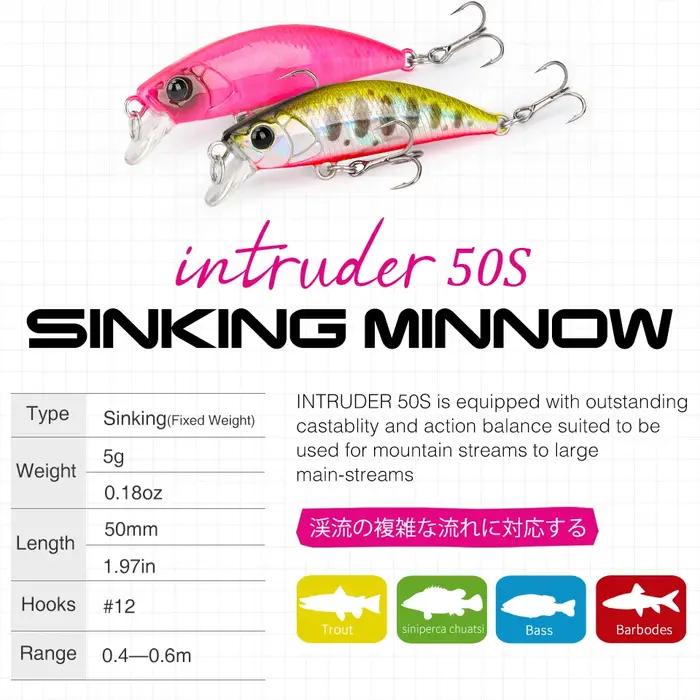 TSURINOYA 50S rivière pêche coulant bâton appât méné leurre de pêche intrus 50mm 5g truite zone ruis