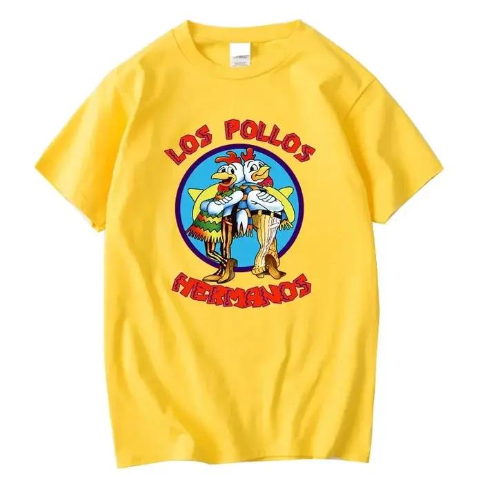 Été à manches courtes hommes de haute qualité T-shirt 100% coton Breaking Bad LOS POLLOS imprimer dé