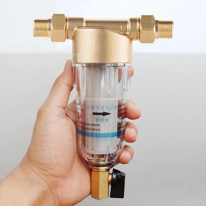 Filtre d’eau Préfiltration Maison Entière Débit 4000LH Acier Inoxydable 40 Microns Rétrolavage Installation Tuyauterie Connexion 1 2 3 4 1 Pouce