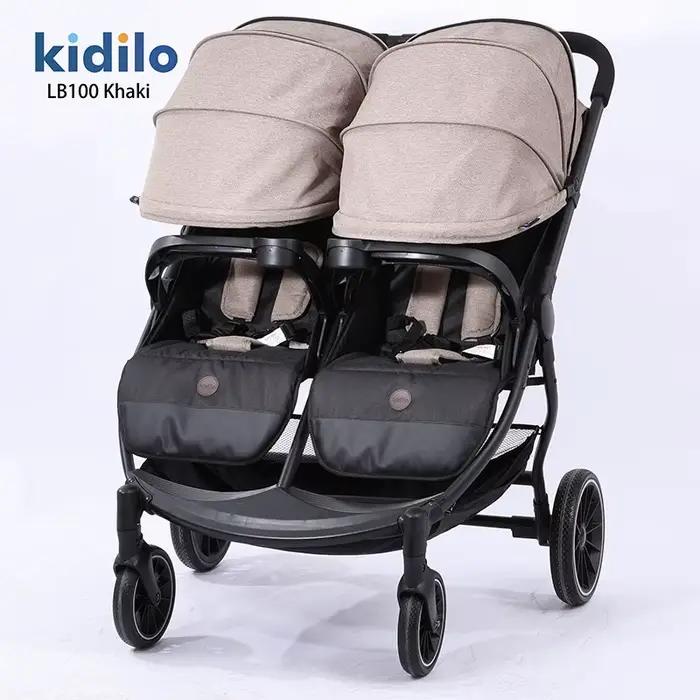 La poussette double tout-en-un peut s'asseoir ou s'allonger, poussette pour bébé légère et pliable a