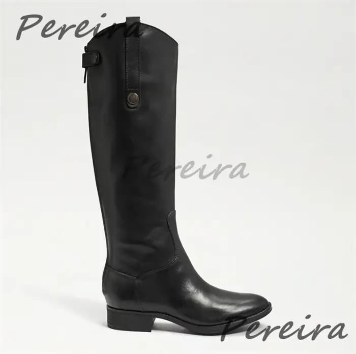 Bottes de chevalier en cuir véritable faites à la main pour hommes, bottes longues à bout pointu et