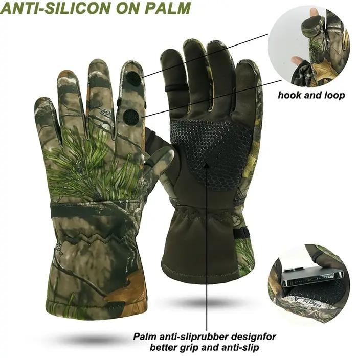 Gants de chasse biomimétiques Outdoor camouflage automne-hiver antidérapants imperméables chauds tir