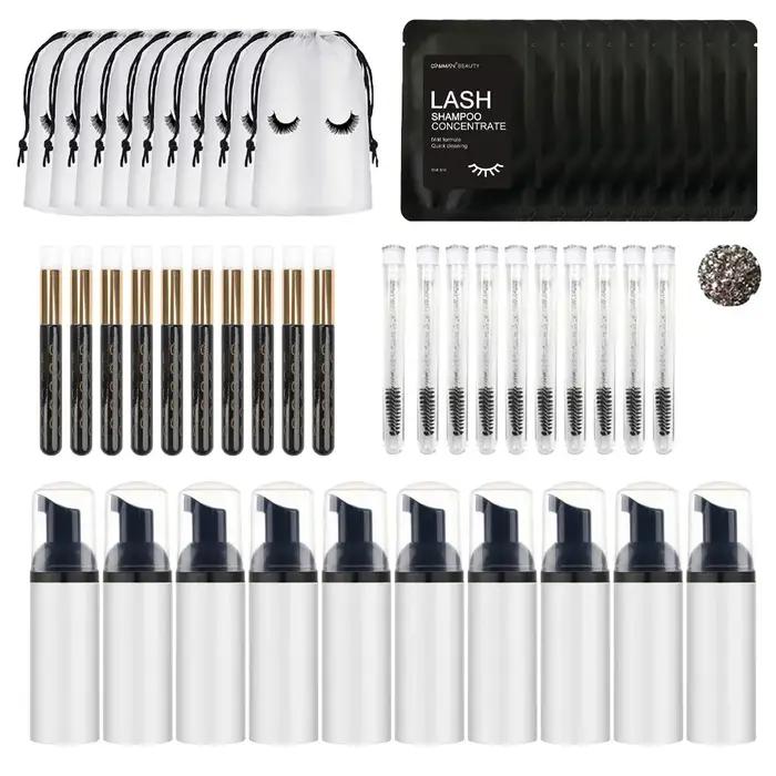 50/25 pièces dissolvant d'extension de cils avec ensemble de brosses à Mousse nettoyage