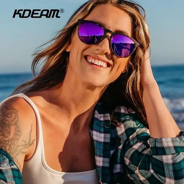 KDEAM nouvelles lunettes de soleil polarisées rondes Sports de plein air hommes lunettes de pêche fe