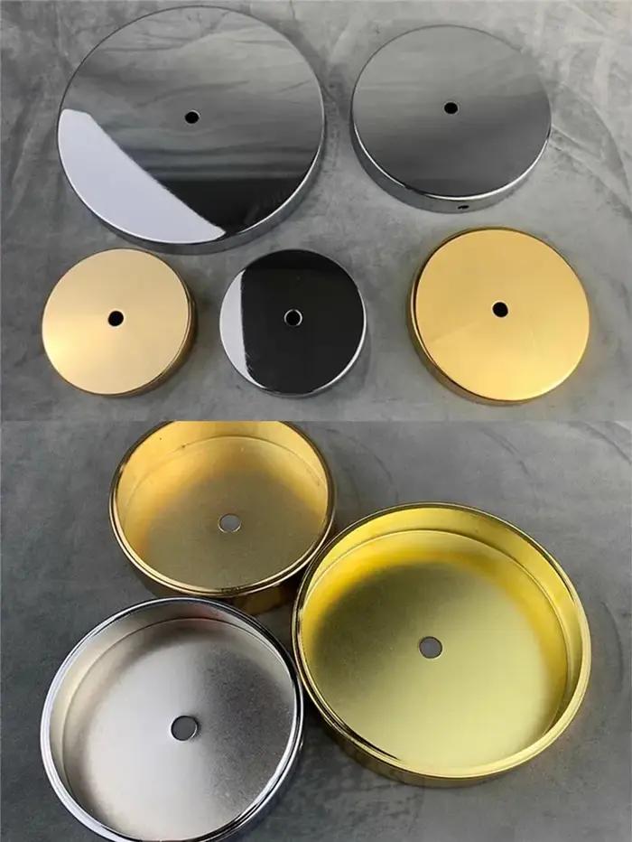 Base de lampe de Table, plaque de pied de lumière au sol, chrome doré, plaque de bord plié circulair
