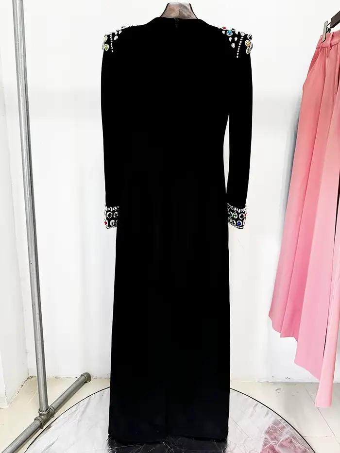 Robe longue de soirée pour femme, de haute qualité, nouvelle mode 2026, design de créateur, manches