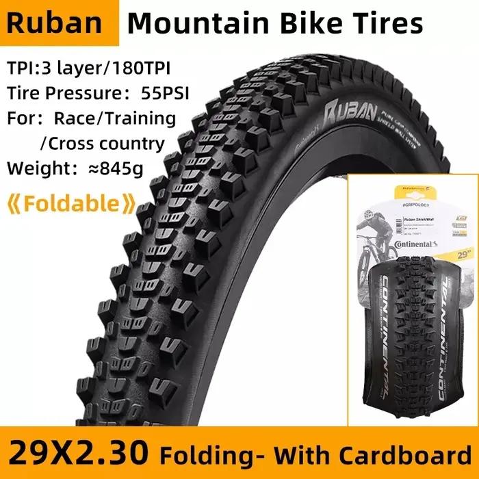 Continental Ruban Vtt Tubeless Ready Pneu Pliant 29x2.1/2.3 180TPI Composé Bouclier Mur Système Anti-Crevaison