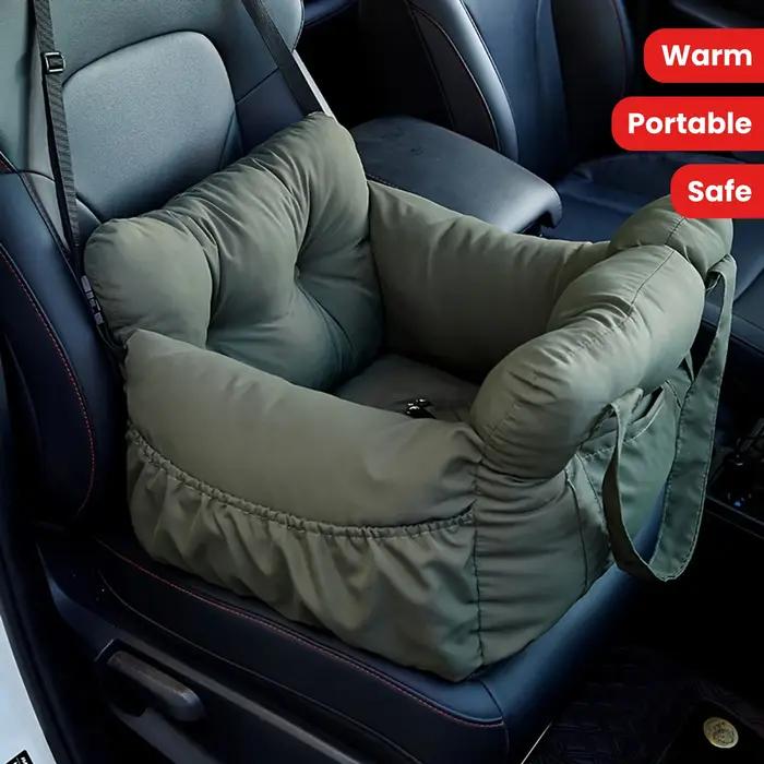 Siège auto pour chien avec ceinture de sécurité – Lit de voiture antidérapant pour petits chiens, po