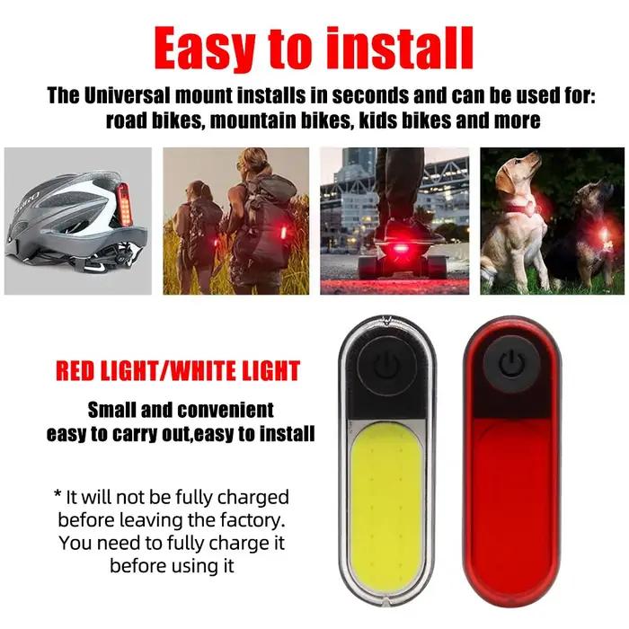5 Modes Lumière Arrière de Vélo Étanche Lumière de Vélo COB USB Rechargeable Mtb Vélo Feux Arrière P