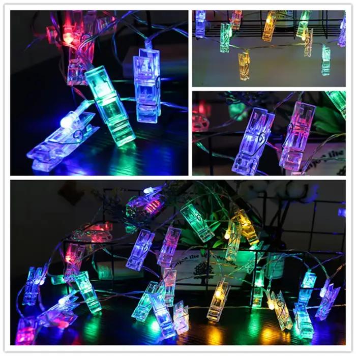 Guirxiété lumineuse à clip photo LED, 1m, 3m, 6m, piles AA 62, adaptée pour la chambre à coucher, la