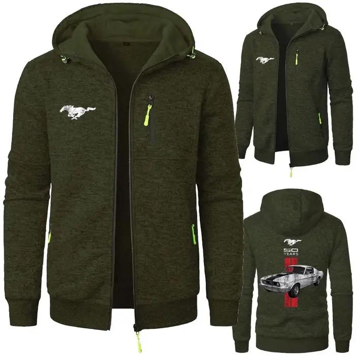 Hommes décontracté sport sweats à capuche 50 ans Mustang voiture vestes