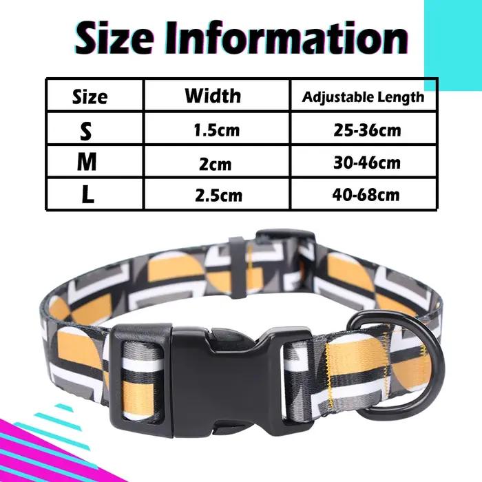 Collier personnalisé en nylon de luxe pour chiens de toutes races et tailles avec plaque gravée pour identité