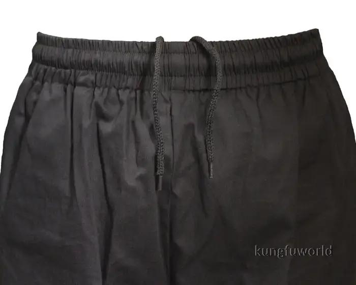 Pantalon en sergé de coton noir Chenjiagou pour Tai Chi, Kung Fu, Wushu, arts martiaux, Wing Chun, Q