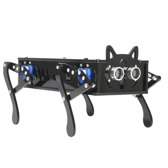 Kit de chien mécanique bionique à quatre pattes module de programmation graphique HXFB pour développement et télécommande kaki