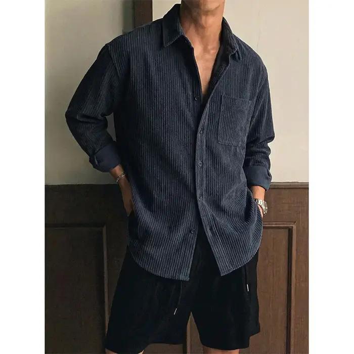 Chemise en velours côtelé pour homme Old Money
