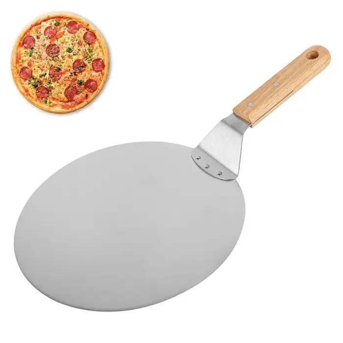 Pelle à Pizza Antiadhésive en Métal avec Manche en Bois Pour Faire Maison Occasions Spéciales Cuisine Professionnelle