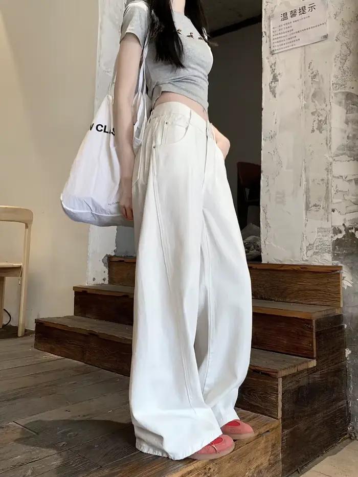 Vêtements pour femmes jean noir cravate colorant blanchi conception irrégulière dégradé multicolore femme Denim mode Unique coloré Cool