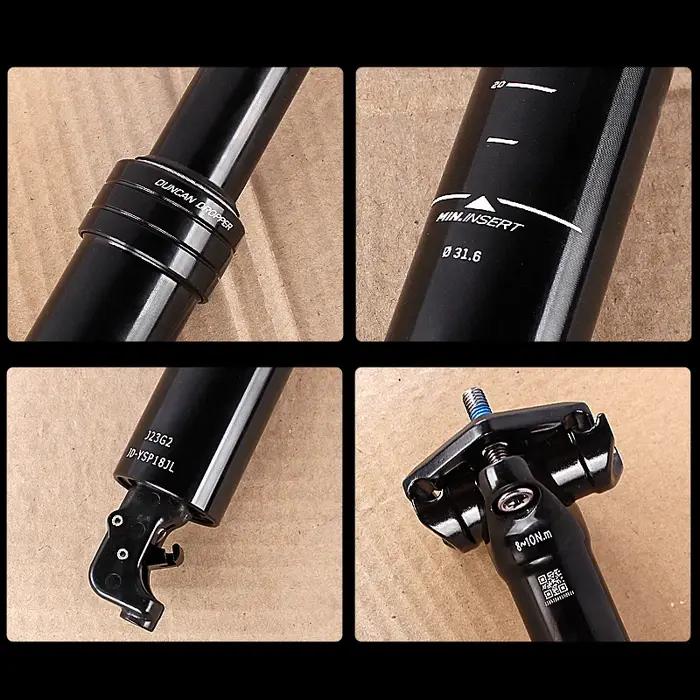 Tige de selle compte-gouttes Tranz-x 30.9mm 31.6mm pour vélo de montagne robuste et facile à régler en aluminium pour femmes et hommes