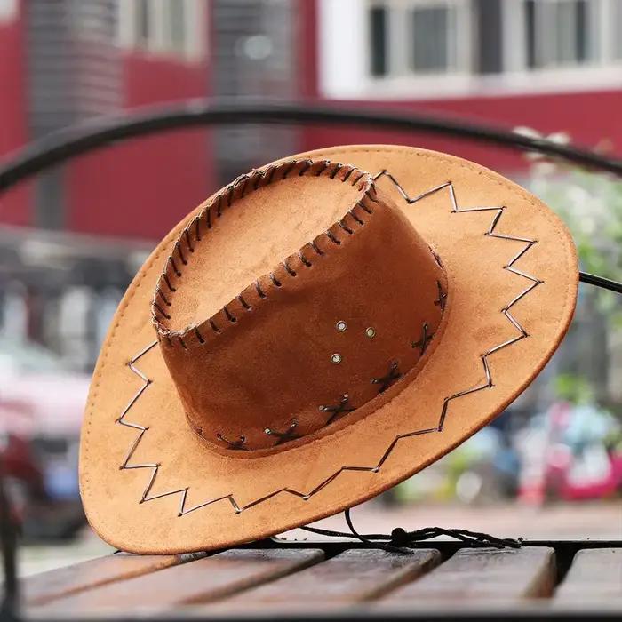 Chapeau de Cowboy en Daim pour Homme et Femme, Casquette Unisexe à la Mode