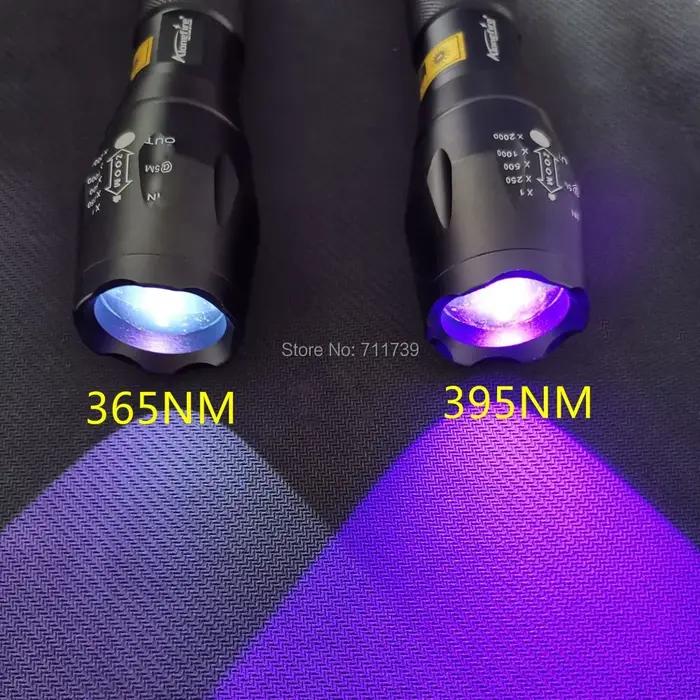 Zoom UV lampe de poche LED 365nm 395nm marqueur d'encre Invisible chat chien Urine Tinea Minier arge