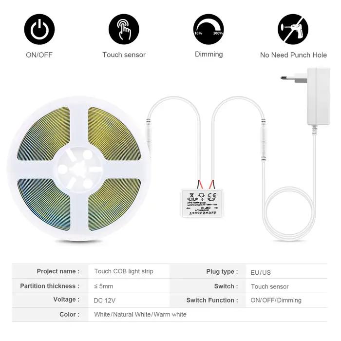 Bande lumineuse LED pour miroir de maquillage de salle de bains, 12V, éclairage de fond pour coiffeu