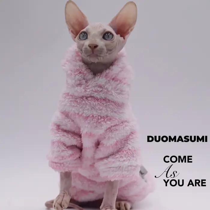 Cardigan en laine de vison pour animaux de compagnie, veste épaisse pour chat Sphinx, vêtements sans