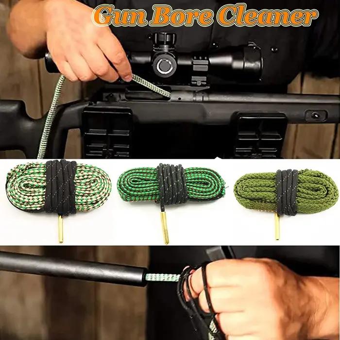 Kit de nettoyage de canon pour armes de chasse avec corde d'alésage pour .22 Cal, .223 Cal, .38 Cal et autres calibres occasions de chasse et tir