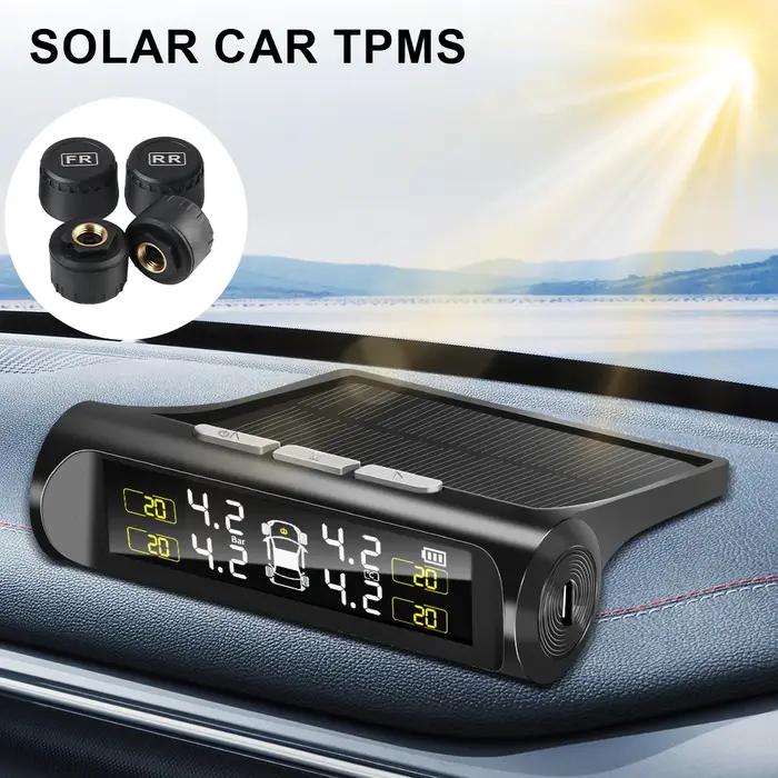 Alarme de Sécurité Automatique Capteur Externe Énergie Solaire Voiture TPMS Système de Surveillance de la Pression des Pneus Affichage LCD Numérique Occasions Spéciales