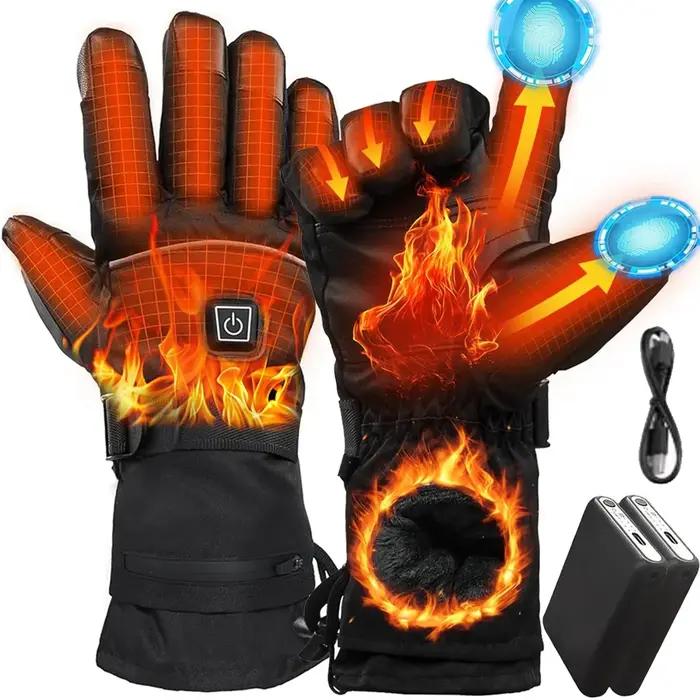 Gants chauffants électriques chasse hiver - Thermiques rechargeables 5000mAh écran tactile chauffe-mains