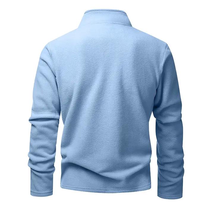 Sweatshirt à col support en polyester épais et chaud pour homme, vêtement d'hiver basique, élégant et confortable pour l'automne et l'hiver