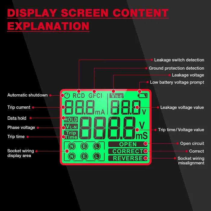 Testeur de tension de prise HT97 Pro, poignées de prise numériques LCD, prise US, UK, EU, ligne zéro