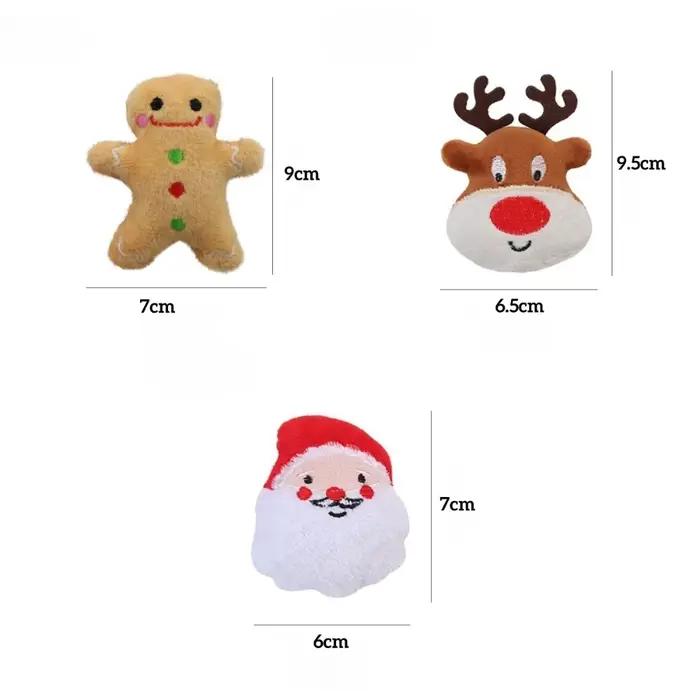 Jouets de Noël pour chats et chiens en peluche, bonhomme en pain d'épice, père Noël, jeu interactif, fournissons le bonheur des animaux domestiques pour Noël et autres occasions festives