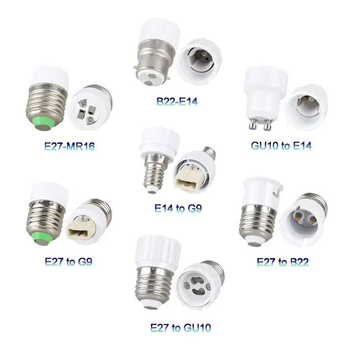 Support de Base de lampe LED E27 E14 E12 GU10 G9 B22 MR16, raccords de convertisseur EU US, adaptate
