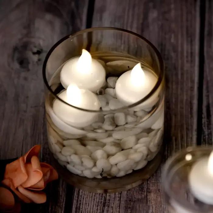 2-48 pièces bougie chauffe-plat LED flottante Flicke