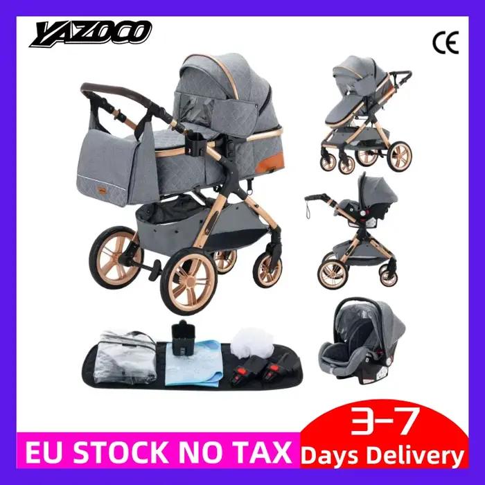 Système de poussette 3 en 1 pour bébé, poussette légère pour nouveau-nés, pliable compacte, poussett